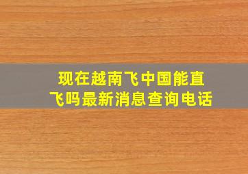 现在越南飞中国能直飞吗最新消息查询电话