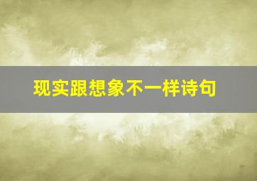 现实跟想象不一样诗句