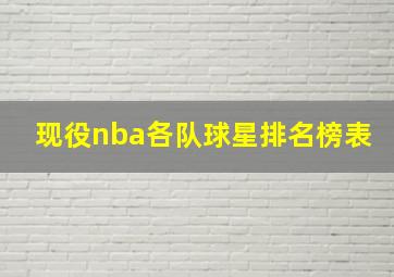 现役nba各队球星排名榜表