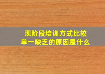 现阶段培训方式比较单一缺乏的原因是什么