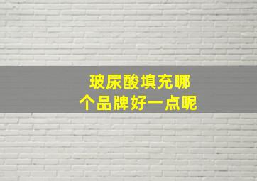 玻尿酸填充哪个品牌好一点呢