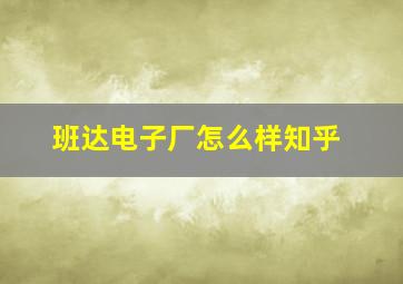 班达电子厂怎么样知乎