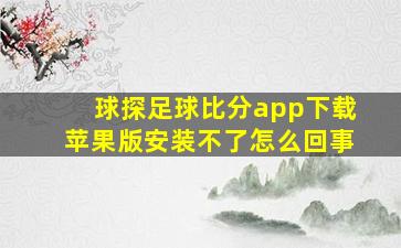 球探足球比分app下载苹果版安装不了怎么回事