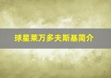 球星莱万多夫斯基简介