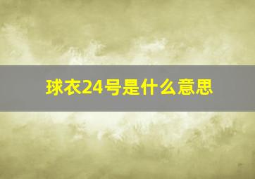 球衣24号是什么意思