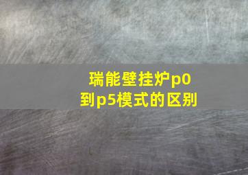 瑞能壁挂炉p0到p5模式的区别