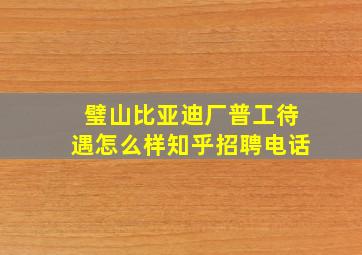 璧山比亚迪厂普工待遇怎么样知乎招聘电话