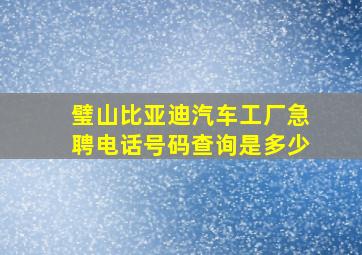 璧山比亚迪汽车工厂急聘电话号码查询是多少