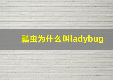 瓢虫为什么叫ladybug