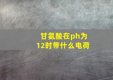 甘氨酸在ph为12时带什么电荷