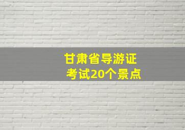 甘肃省导游证考试20个景点