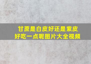 甘蔗是白皮好还是紫皮好吃一点呢图片大全视频