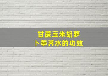 甘蔗玉米胡萝卜荸荠水的功效