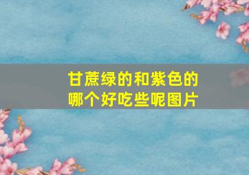 甘蔗绿的和紫色的哪个好吃些呢图片