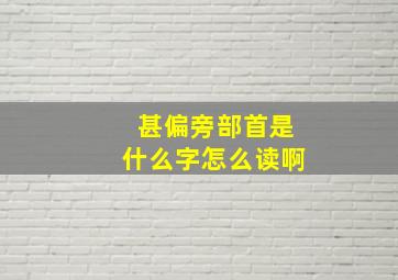 甚偏旁部首是什么字怎么读啊