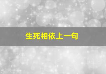 生死相依上一句