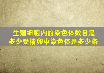 生殖细胞内的染色体数目是多少受精卵中染色体是多少条