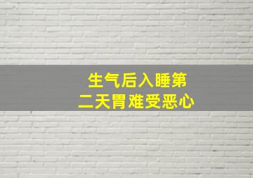 生气后入睡第二天胃难受恶心