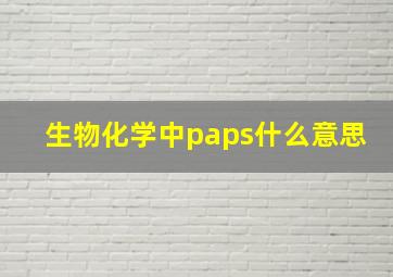 生物化学中paps什么意思