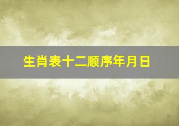 生肖表十二顺序年月日