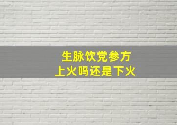 生脉饮党参方上火吗还是下火