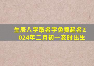 生辰八字取名字免费起名2024年二月初一亥时出生