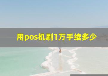 用pos机刷1万手续多少