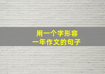 用一个字形容一年作文的句子