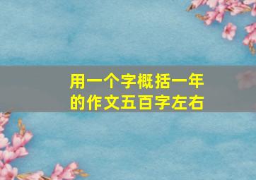 用一个字概括一年的作文五百字左右