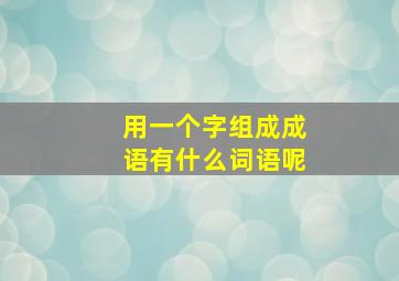 用一个字组成成语有什么词语呢