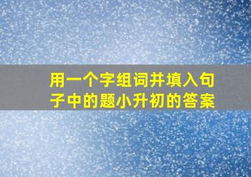 用一个字组词并填入句子中的题小升初的答案