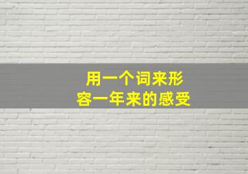 用一个词来形容一年来的感受