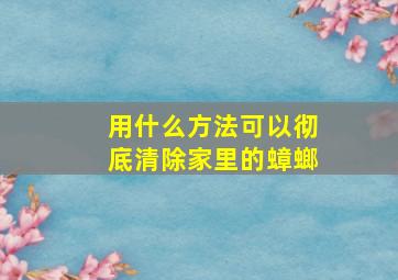 用什么方法可以彻底清除家里的蟑螂