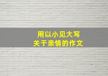 用以小见大写关于亲情的作文