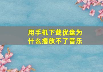 用手机下载优盘为什么播放不了音乐