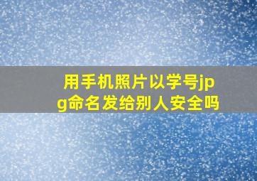 用手机照片以学号jpg命名发给别人安全吗