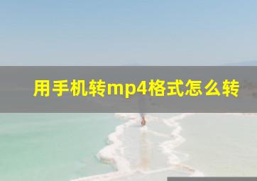 用手机转mp4格式怎么转