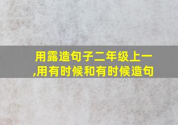 用露造句子二年级上一,用有时候和有时候造句