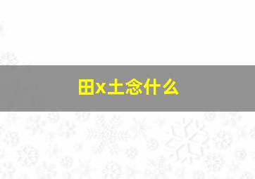 田x土念什么