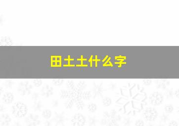 田土土什么字