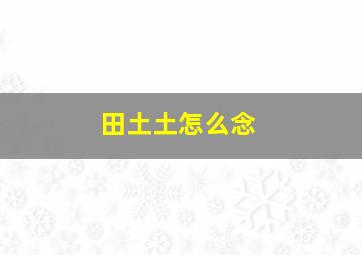 田土土怎么念