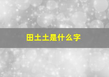 田土土是什么字