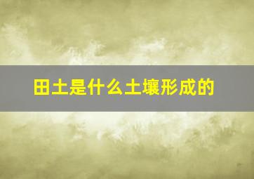 田土是什么土壤形成的