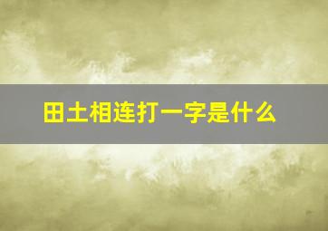 田土相连打一字是什么