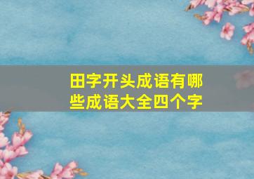 田字开头成语有哪些成语大全四个字