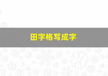 田字格写成字