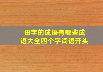 田字的成语有哪些成语大全四个字词语开头