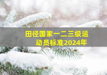 田径国家一二三级运动员标准2024年