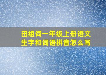 田组词一年级上册语文生字和词语拼音怎么写