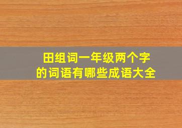 田组词一年级两个字的词语有哪些成语大全